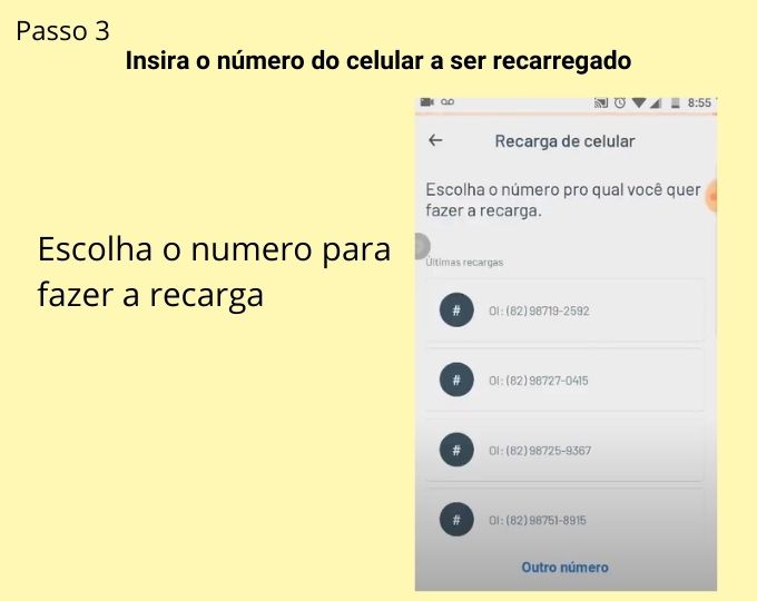 passo 3 recarga tim